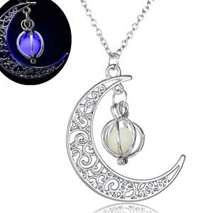 Moon Pendant Women Glow In The Dark Necklace